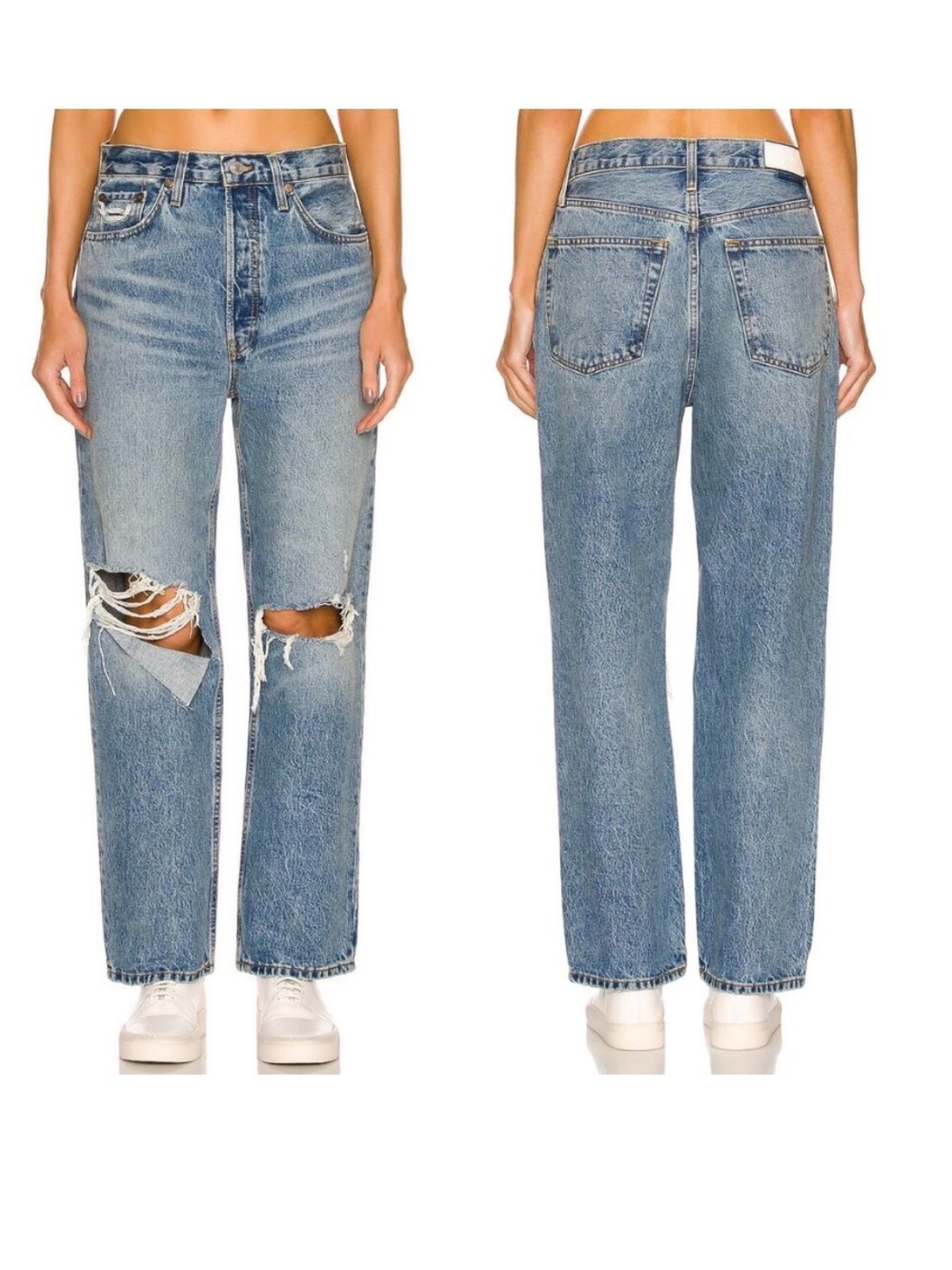 Re/Done 90’s Crop Low Slung Jeans in Medium Raf